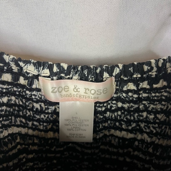 Band of Gypsies Beige & Black Printed Fit & Flare Mini Dress L - Picture 5 of 5